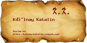 Kálnay Katalin névjegykártya
